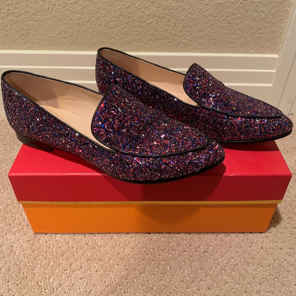 Kate Spade glitter loafers